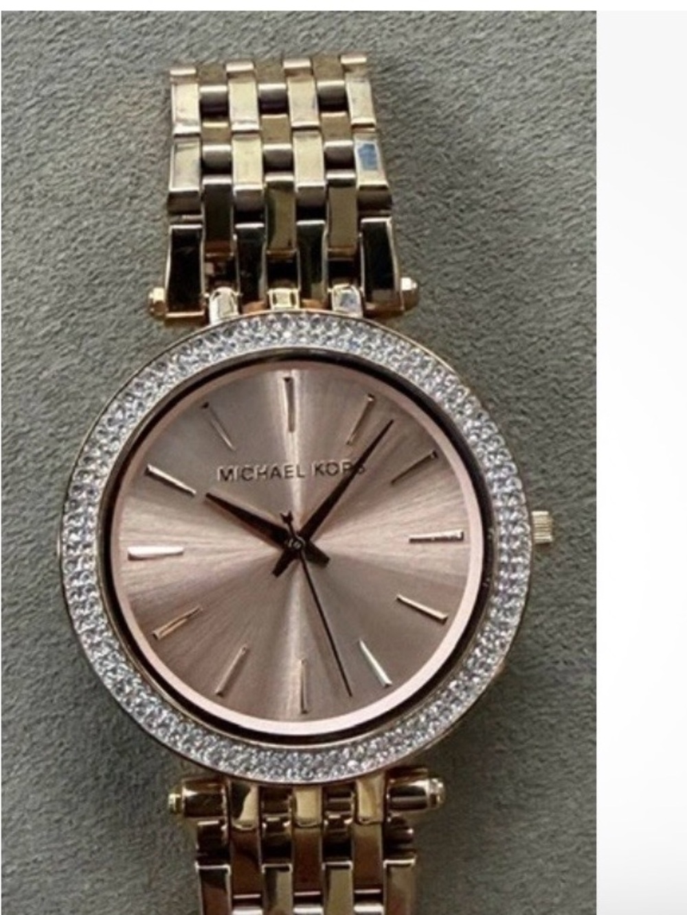 Michael Kors Darcy Women's Rose Gold Crystal-Accent Bracelet Watch. New battery